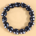 Fashion black white Resin Skull beads bracelets for women men. 