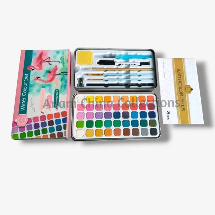 Keep Smiling Solid Pigment Water Color Tin Set 45 Colors