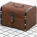 Props Box Retro Wooden Savings  Rectangle Chinese Style Money  with Password Lock Metal Handle Password Lock Money Box Secret Room Escape. 