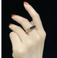 Metal Finger Ring Black stone Ring For Women. 