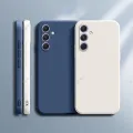 Luxury Original Phone Case for Samsung Galaxy A55 5G Soft Square Liquid Silicone Camera Lens Protection Couples Back Cover Funda. 