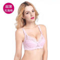 Ultra-Thin Bra with Steel Ring Lace Sexy Push up Big Breasts Small Non-Sponge Women's Underwear. 