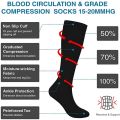 Varicose Veins Compression Socks Fit For Golf Rugby Hiking Sports For Anti Fatigue Driving Travel Flight Black Women Men Socks. 