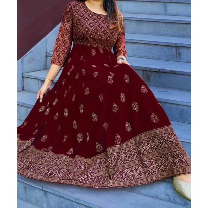 1piece long kurti different koti, Gown long kurti For Stylish Women Girls