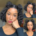 Brazilian Deep Wave Bob 13x4 Lace Frontal Human Natural Haire Short Curly 4x4 Closure Wig Preplucked Remy Hair.
