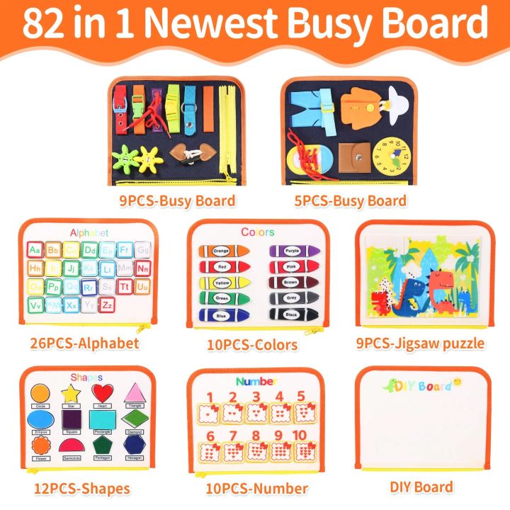 TUNJILOOL%20Montessori%20Parish%20Toys%20Busy%20Board%20Early%20Educational%20Toy%20For%20Toddler%20Baby%20Felt%20Cloth%20Story%20Book%203D%20Shape%20Color%20Match%20-%20Image%203