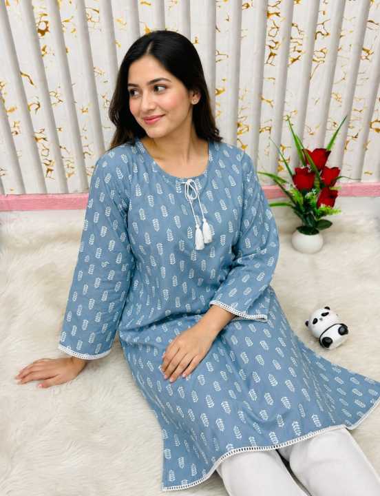Attractive%201%20Piece%20Kurti%20From%20The%20New%20Collection%20For%20Women%20Cotton%20Casual%20Comfortable%20Stylish%20Ladies%20Fashion%20Dress%20-%20Image%208