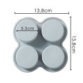 Simple 4 Cavity Round Shape Soap Silicone Mold DIY Cake Muffin Cups Mold Tools.
