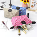 Portable Large Capacity Striped Cosmetic Bag for Women Girls Travel Beauty Cosmetic Bag with Zipper Fashion Cosmetic Bag Pouch Foldable Storage Bag. 