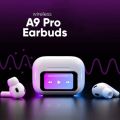 Airpods A9 Pro Touch Screen Display with wireless  Earbuds - Black. 