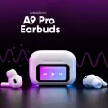 Airpods A9 Pro Touch Screen Display with wireless Earbuds - Black.