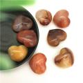 【Hannah Martin Store】Drop 1PC Medium Natural Red Carnelian Agate Crystal Heart Shaped Stones Healing Natural Stones and.
