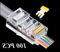 RJ45 Connector 100 PCS CAT5E CAT6 Plug RJ45 Connector Network Cable Modular 8P8C Connector End Pass Through Z HOTSALE RJ45. 