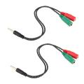 2Pcs Cable Adapter 2 in 1 Splitter 4 Pole 3.5mm Audio Earphone Headset to 2 Female Jack Headphone Mic Audio Cable 3 Pole. 