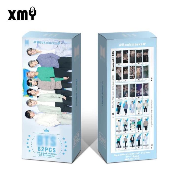 ❤K-POP BTS BOOKMARK 62 Pcs/Set BTS BOOKMARK (30Pcs)+Sticker