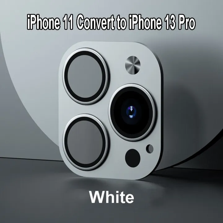Modified Lens for iPhone 11 Change to 13 Pro Triple Camera Design Modify Tool HD Camera Lens Tempered Glass + Metal Protector