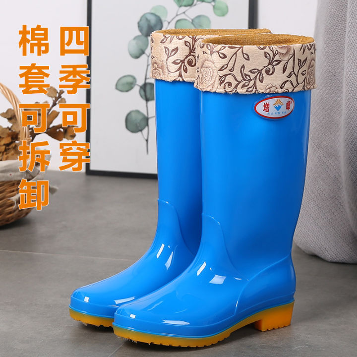 Rain%20boots%20women's%20high%20waterproof%20rain%20boots%20fashion%20rubber%20shoes%20with%20fleece%20warm%20water%20boots%20non-slip%20wear-resistant%20kitchen%20rubber%20boots%20-%20Image%202