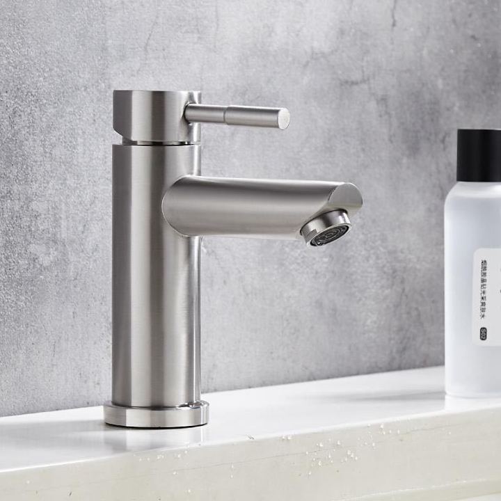 304 Stainless Steel Bathroom Sink Faucet Single Handle Wash Basin Mixer Tap