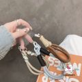 Phone Chain Pendant Trendy BLack Brown White Lanyard Bracelet Cellphone Hanging Rope Keychain Lanyard Fashion Simple Solid Color Braiding Vintage Morandi Color Lanyard.