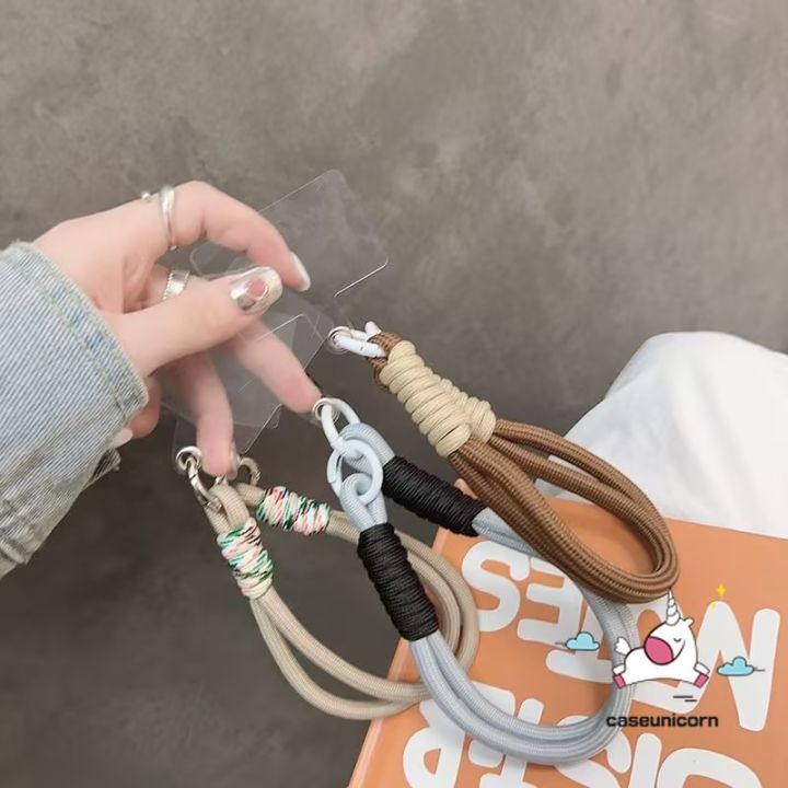 Phone%20Chain%20Pendant%20Trendy%20BLack%20Brown%20White%20Lanyard%20Bracelet%20Cellphone%20Hanging%20Rope%20Keychain%20Lanyard%20Fashion%20Simple%20Solid%20Color%20Braiding%20Vintage%20Morandi%20Color%20Lanyard%20-%20Image%205