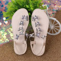 European and American foreign trade plus size rhinestone butterfly lassoe sandals women's new flat beach sandals manufacturers in the summer of 2024.