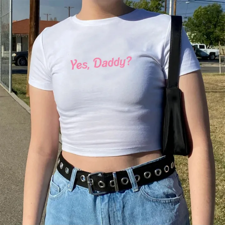 Yes%20Daddy%20Letter%20Print%20Women's%20Crop%20Top%20Ladies%20Graphic%20Tee%20Slim%20Fit%20Fashion%20Baby%20Tee%20Cool%20Girls%20Crop%20Shirt%20Female%20Clothes%20-%20Image%205