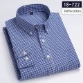 Luxury hight-qulity100% Cotton Full plain shirt slim fit formal shirts for men soft plaid tops sligle pocket Office clothes.