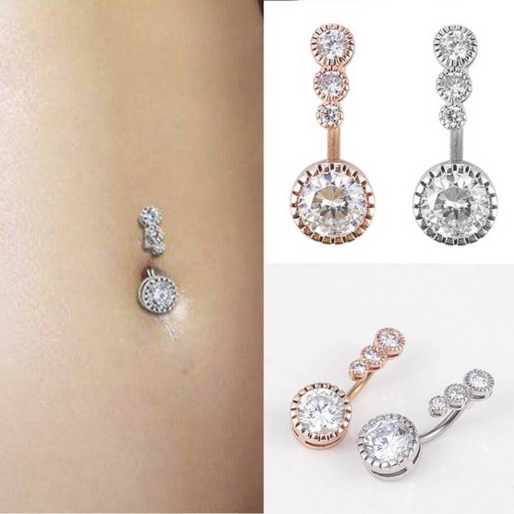 1Pc%20Women%20Rhinestone%20Round%20Dangle%20Navel%20Ring%20Belly%20Button%20Body%20Piercing%20Jewelry%20-%20Image%204