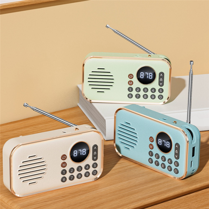 Portable%20FM%20Radio%20Rechargeable%20Small%20Wireless%20Bluetooth%20Speaker%20Surround%20Stereo%20Sound%20USB%20Vintage%20Radios%20Light%20Green%20-%20Image%206