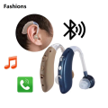 Fashions Bluetooth noise cancelling hearing aid audio amplifier, hearing loss, headphone type hearing aid, deaf back of ear hearing aid. 