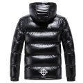 Letter Print Puffer Jacket for Men Winter Clothing Fashion Trend Bright Waterproof Padded with Hood Teen Fluffy Bubble Coat.