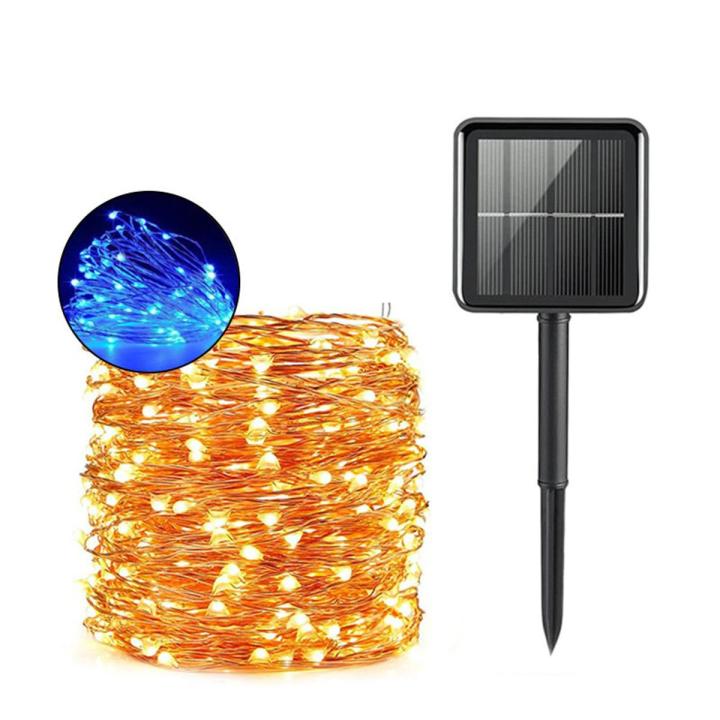 Solar Led Light Outdoor 50/100/200/300LED Fairy Lights Christmas Lights Street Garland Waterproof Festoon Garden Decor Garland--blue--10M 100LED