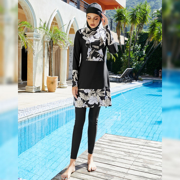New%203PCS%20Burkinis%20Muslim%20Swimwear%20Islamic%20Swimsuits%20Women%20Full%20Cover%20Modest%20Swimming%20Suits%20Long%20Sleeve%20Swimwear%20Print%20Beach%20Wear%20-%20Image%202