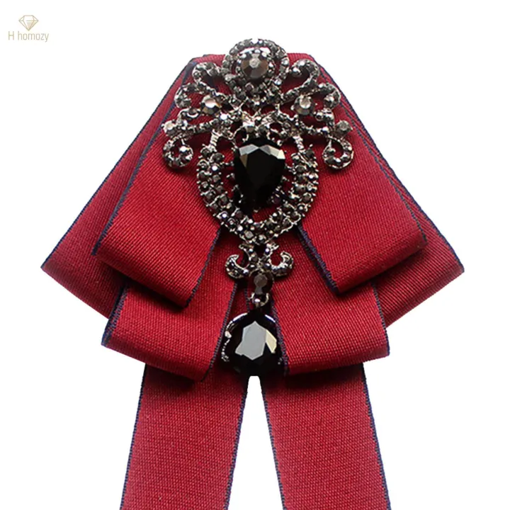 Pre%20Tied%20Bow%20Tie%20Brooch%20Pin%20Retro%20Style,%20with%20Long%20Ribbon%20,%20Adjustable%20,Rhinestone%20Clothing%20Accessories%20Necktie%20for%20Wedding%20Teens%20-%20Image%205