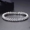 Rhinestone Bracelet Silver Fashion Roman Style Fashion Crystal Zircon Bracelets Cubic Zirconia Classic Tennis Bracelet for Gifts Women Jewelry Gifts. 