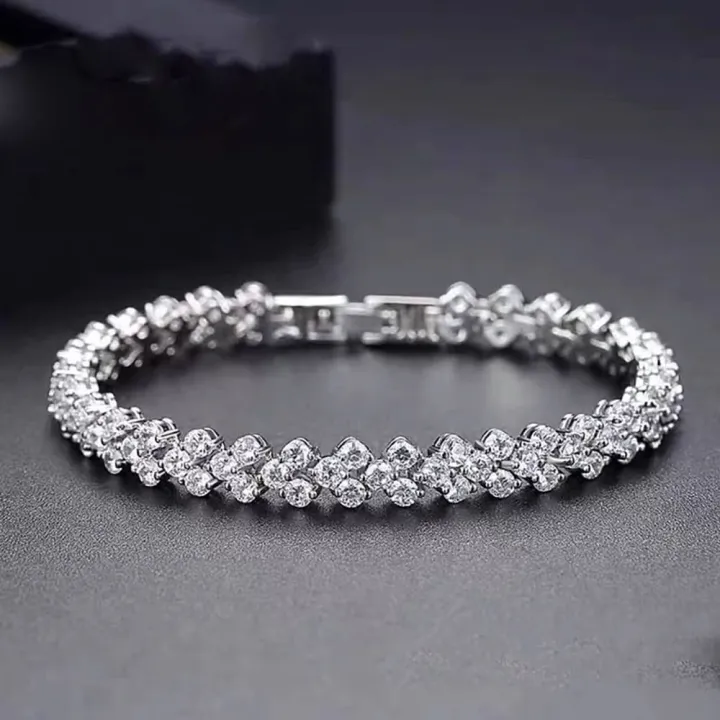 Rhinestone%20Bracelet%20Silver%20Fashion%20Roman%20Style%20Fashion%20Crystal%20Zircon%20Bracelets%20Cubic%20Zirconia%20Classic%20Tennis%20Bracelet%20for%20Gifts%20Women%20Jewelry%20Gifts%20-%20Image%202