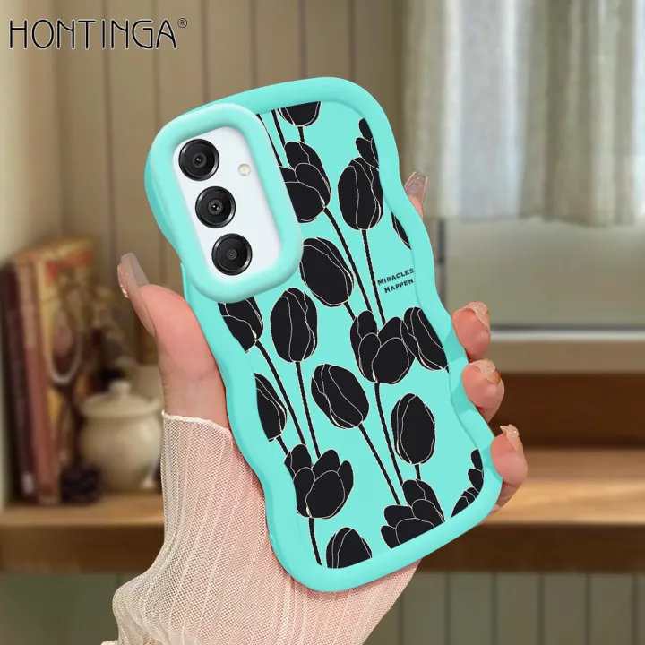 Hontinga%20for%20Samsung%20A16%20A15%20A14%20A13%204G%205G%20A12%20A11%20A10S%20Back%20Cover%20Black%20Tulip%20Luxury%20Phone%20Cover%20Soft%20Silicone%20Macaron%20Wave%20Mobile%20Case%20-%20Image%202