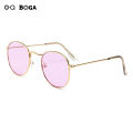 OQ BOGA 25 Colors Fashion Outdoor Anti UV Sunglasses Women Men Eye Protection Metal Oval Frame Sun Glasses UV400.