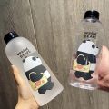 【In-demand】 1000ML Portable Large Cartoon Water Bottle Panda Cute Bear Frosted Straw Cup Food-grade Heat-resistant Good Feel Water Bottle. 