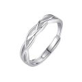 Green silk ring, men's ins, niche, simple and versatile, intertwined single ringism, hip-hop tail ring, open ring, ring.