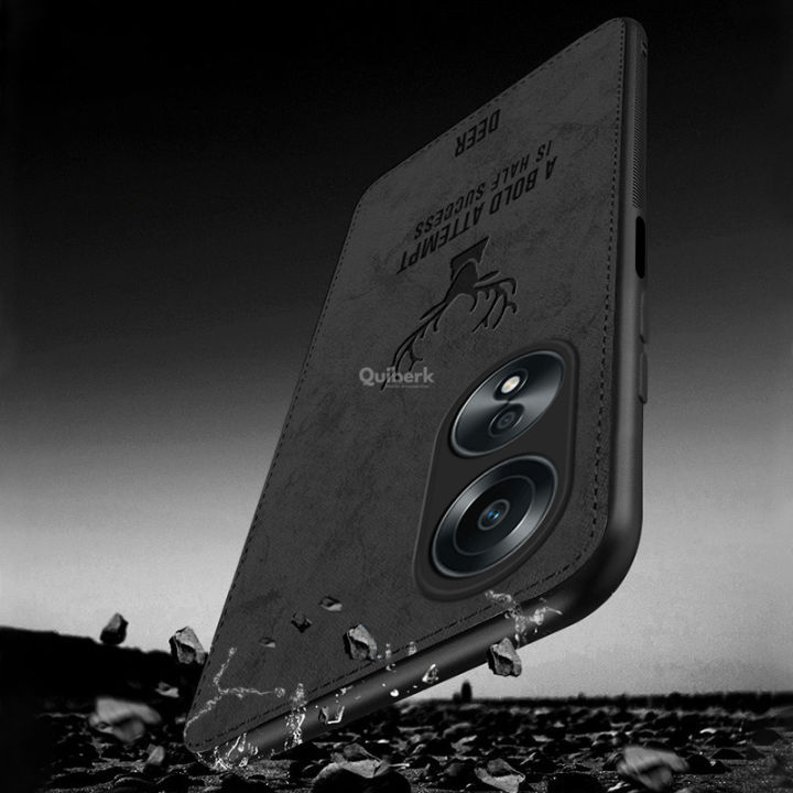 Quiberk%20for%20OPPO%20A58%204G%20Case%20Fabric%20Deer%20Cloth%20Vintage%20Shockproof%20Protective%20Phone%20Back%20Cover%20-%20Image%202