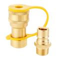 1/2 Inch Solid Brass Gas Propane Quick Connect Disconnect Fitting Connector Adapter. 