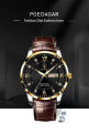 Go AwayA Go POEDAGAR New Men's Watches Waterproof Luminous Dual Calendar Men's Watches Ultra Thin Leather Quartz Watches Men Business Casual Wrist Watches. 