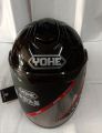 Yohe Halface Shiny Black Helmet: Stylish & Protective Motorcycle Helmet for Your Riding Adventures. 