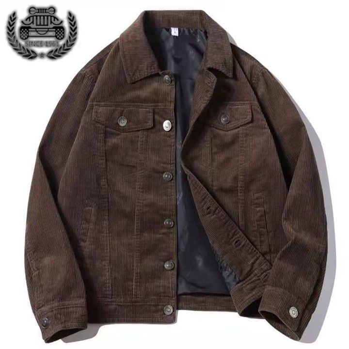 【Solo Yolo】Retro Corduroy Jacket Men's Spring and Autumn Mature Stable Lapel Workwear Tops Casual Loose Cotton Jacket