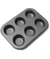 6 Holes Stainles Steel Non-stick Muffin Cake Baking Oven Pan Cookie Tray Cup Cake Mold high quality. 