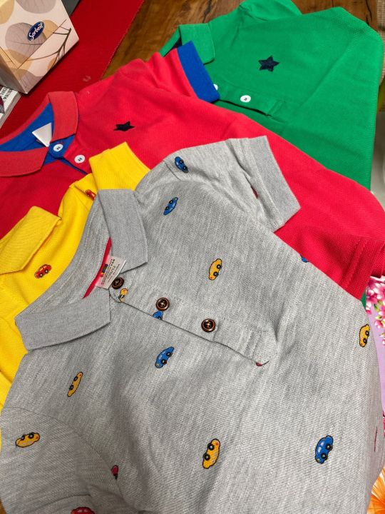 2022%20Summer%20Children's%20Clothing%20Baby%20Candy%20Color%20Turn%20Down%20Collar%20Cartoon%20Character%20Kids%20Boy%20Car%20Short%20Sleeve%20Cotton%20T-Shirt%20-%20Image%206