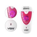 VGR V-722 2In1 Rotary Women Epilator Electric Face Hair Removal Lady Shaver Leg Depilation Body Depilatory Rose Red. 