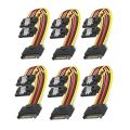 SATA Power Extension Cable, 6 Pack 15 Pin SATA Male to Female Extender Cable Cord Adapter for Hard Drive Disk, HDD, SSD, PCIE. 