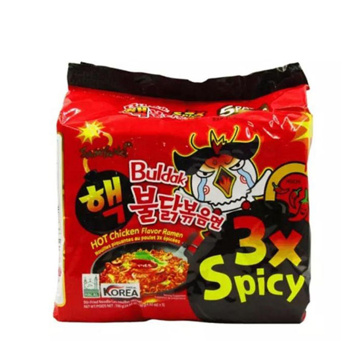 Samyang Buldak Hot Chicken Flavor Ramen 3X Family Pack 700gm KR 5pcs pack